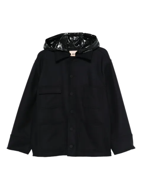 Plan C patch-pocket hooded jacket Blue JKCAG54DH1TW05300B97