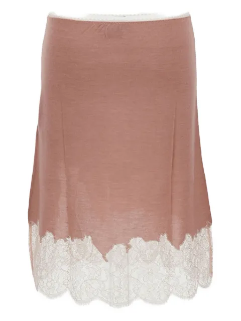 FENDI lace-trimmed wool skirt Pink FZQ999AUZS