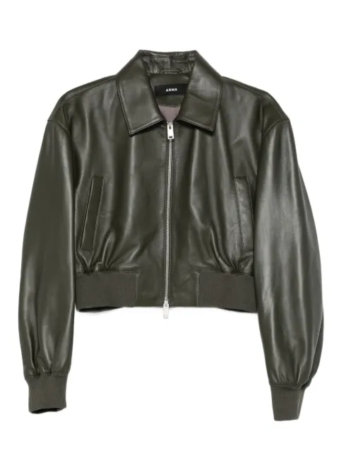 Arma Desy leather bomber jacket Green 003L25604702