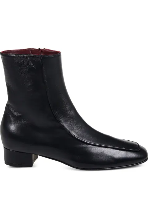 HERBERT LEVINE Shadow Ban square-toe leather ankle boots Black HBWF025