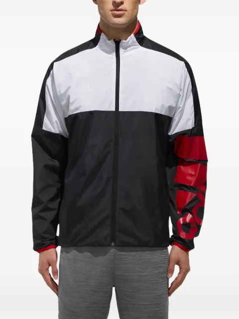 adidas colour-blocked zip-up jacket Black CZ0606
