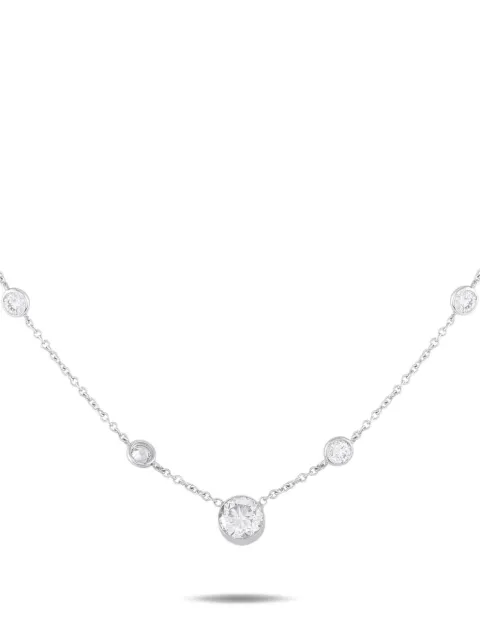 LB Exclusive 18K white gold diamond station necklace White MF14072925