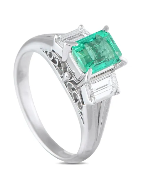 LB Exclusive platinum emerald and diamond ring Green MF10073025
