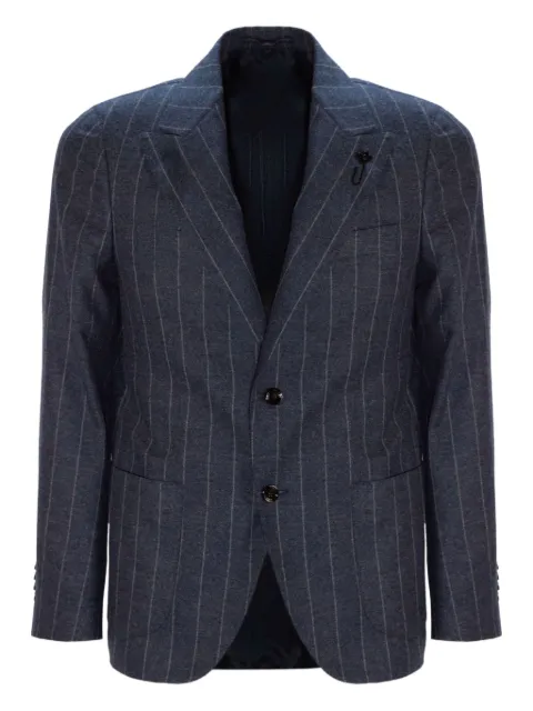 Lardini pinstripe lapel blazer Blue CN688AEAAIF65441830RG