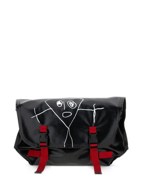 Plan C doodle-print buckle shoulder bag Black SHCBG52S12TU00100N99