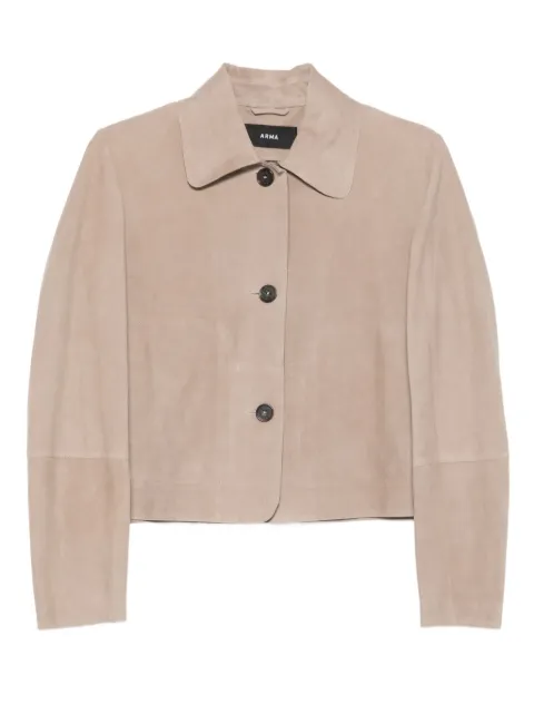 Arma Emy button suede jacket Neutrals 006L26100602