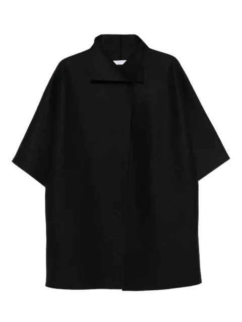 Harris Wharf London short-sleeve collared coat Black AE1510MLK