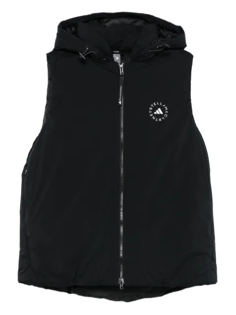 adidas by Stella McCartney hooded zip-front waistcoat Black JW2038