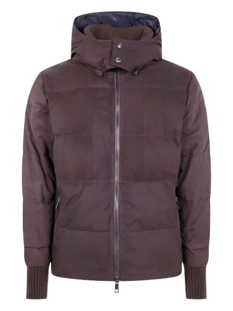 Giorgio Brato quilted hooded jacket Brown GU26F14090BISNBKFEAR
