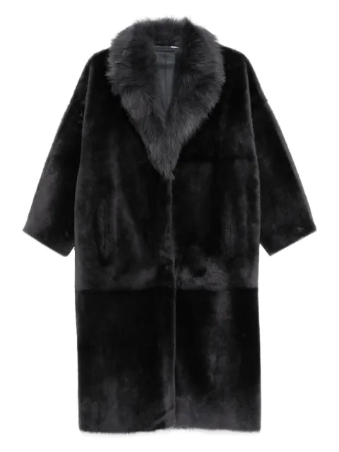 Liska shearling-collar coat Grey PADOVA