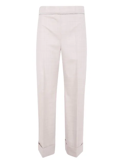 D.Exterior trimmed wool trousers Neutrals 61925