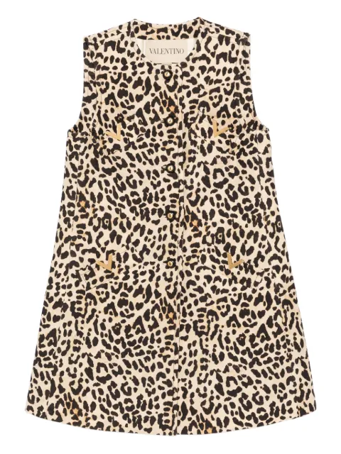 Valentino Garavani leopard print button-fastening jacket Neutrals BCF7T09F9