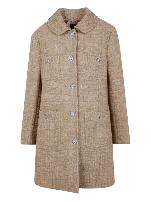 Nº21 embellished tweed coat Neutrals N0125260