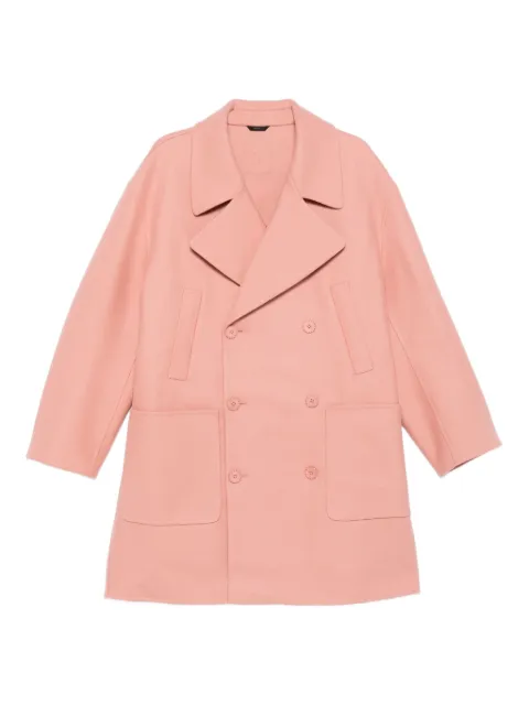 FENDI double-breasted patch-pocket coat Pink FF0859AOYA