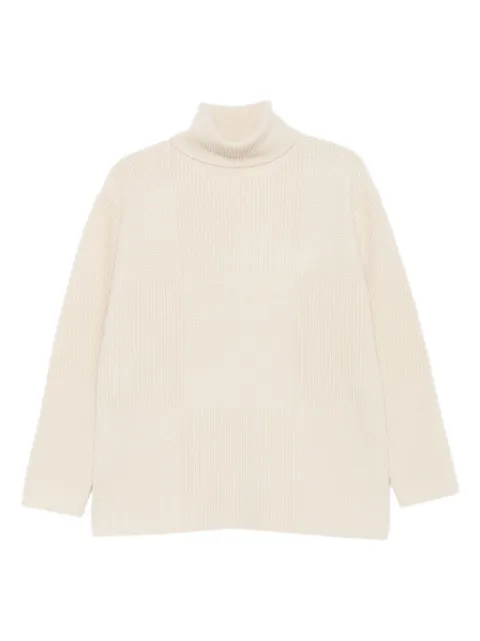 JOSEPH ribbed panelled turtleneck sweater Neutrals JF009291
