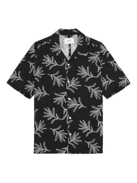 NN07 Ole leaf-print short-sleeve shirt Black 2545210598
