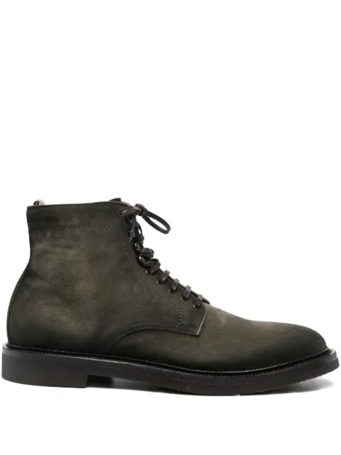 Officine Creative lace-up suede boots Green OCUHOPF203LIC893210