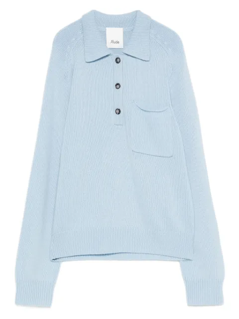 Allude polo-neck patch-pocket sweater Blue 25517073