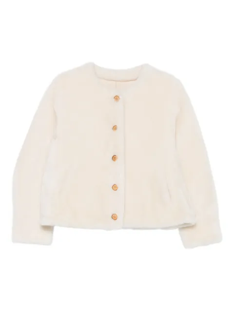 Liska faux-fur buttoned jacket White 253217L