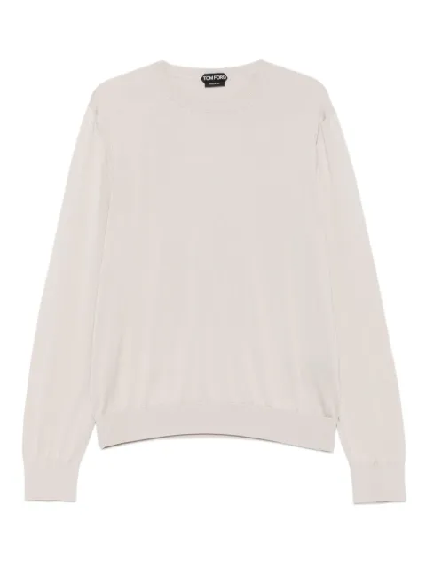 TOM FORD crew-neck long-sleeve sweater Neutrals KCL057YMS135AW015