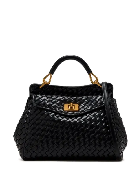 JW Pei Lucia top-handle leather tote bag Black 2T6811WOVEN