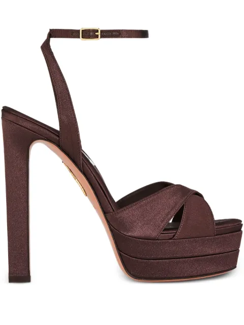 Aquazzura 130mm Divine Plateau sandals Brown DVEHIGB0SAT