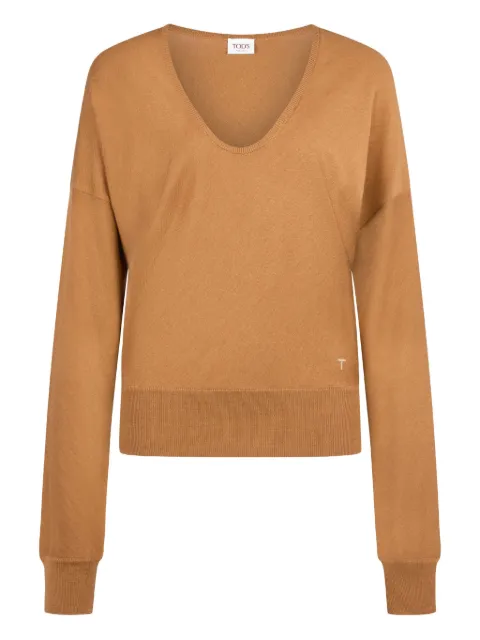 Tod's V-neck wool-silk blend sweater Orange X8WC1518040VRK