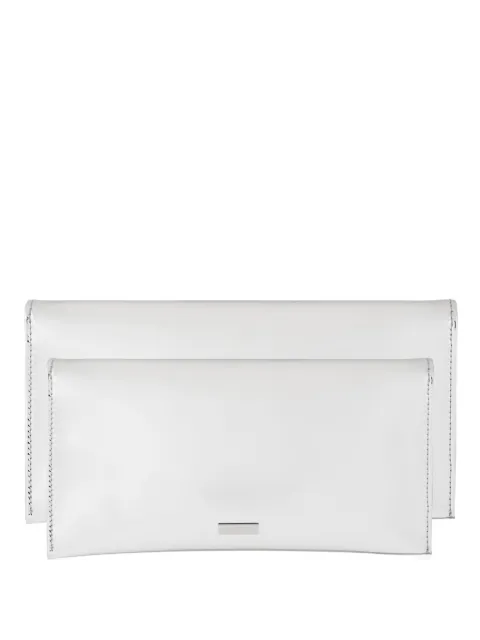 Aquazzura metallic-leather clutch bag Grey ENVCLUC0SSY
