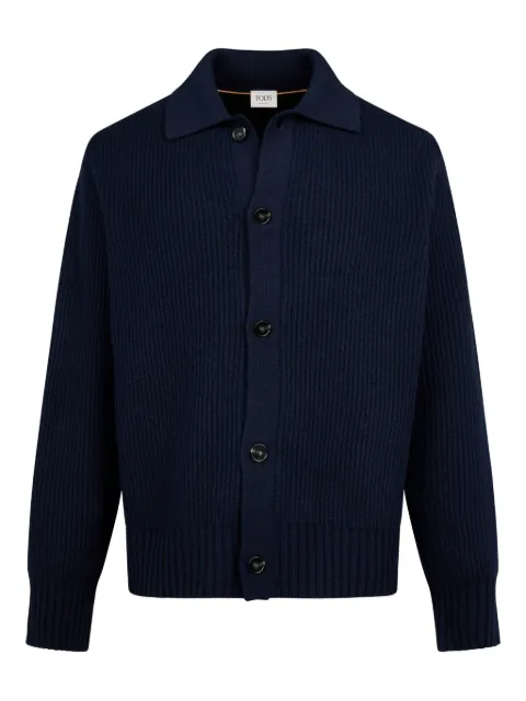 Tod's ribbed polo-collar cardigan Blue X8MC1518180VRH