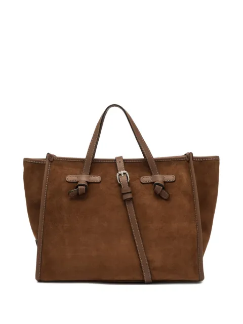 GIANNI CHIARINI knotted buckle suede tote bag Brown BS9762CMPL14275