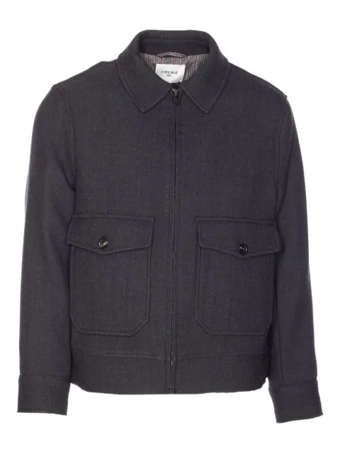 Circolo 1901 high-neck buttoned-pocket jacket Grey CN50921118