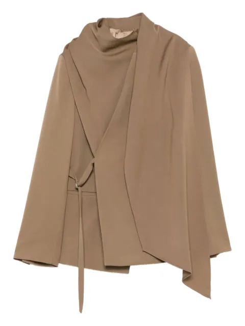 Christian Wijnants asymmetric wool coat Neutrals JILLOS8441