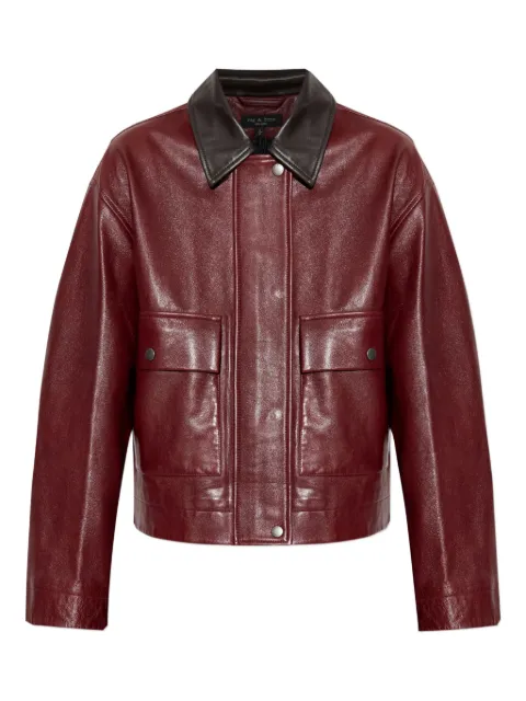 rag & bone flap-pocket leather jacket Red RA5A25F0MCR
