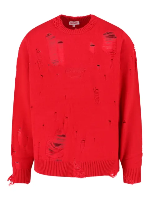 Charles Jeffrey Loverboy Distressed logo jumper Red DISTRESSEDLOGOJUMPER