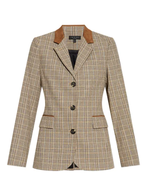 rag & bone checked suede-trimmed jacket Neutrals RA1A25F4MHT