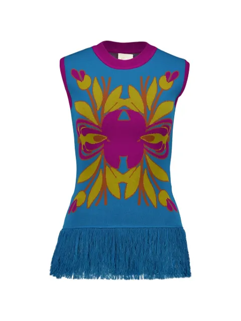 PAULA fringed vest Blue TINA4