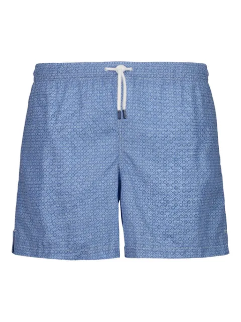 Fedeli Madeira patterned swim shorts Blue 8UE00318F22