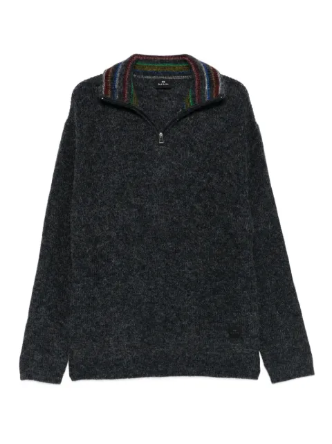 PS Paul Smith half-zip striped-collar sweater Grey M2R503ZT22527