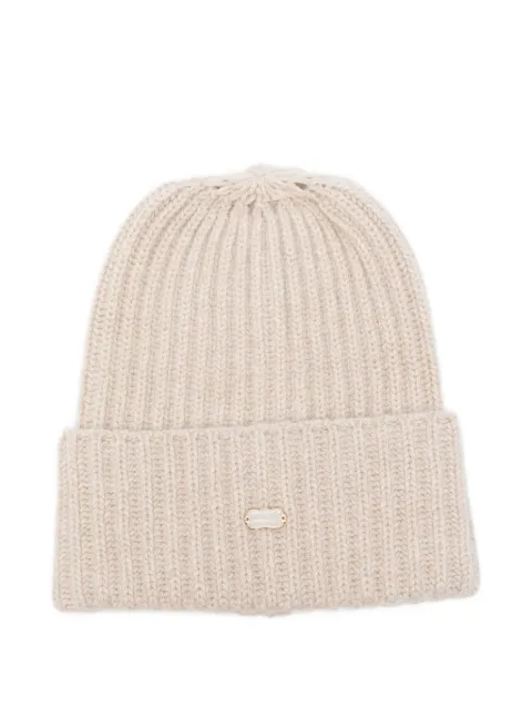 Agnona ribbed logo beanie Neutrals MK100401Q030NN06