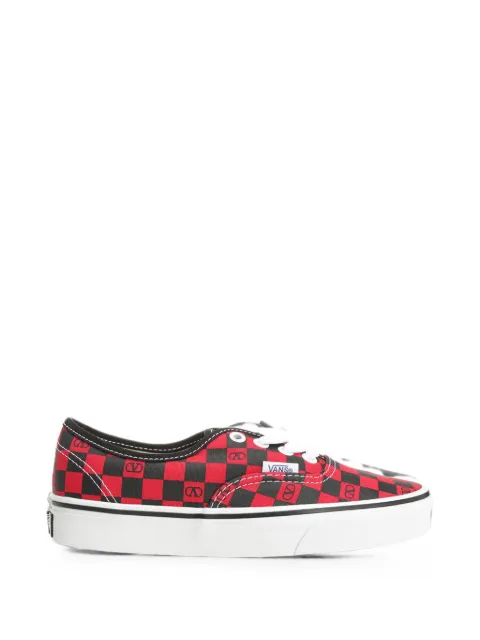 Valentino Garavani x Vans low-top trainer in fabric with VLogo checkerboard print Red WS0ND8HPK