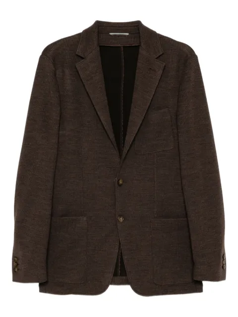 Canali single-breasted knitted blazer Brown J0147JJ03343