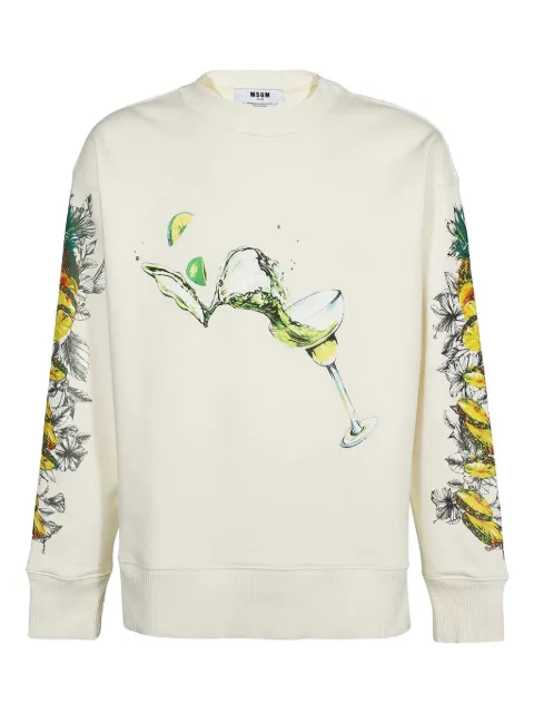 MSGM graphic-print sweatshirt Neutrals 3440MM169237001