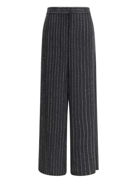 Giorgio Armani sequin-embellished pinstripe trousers Black GW001542