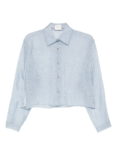Alysi speckled cropped shirt Blue 165219A5007