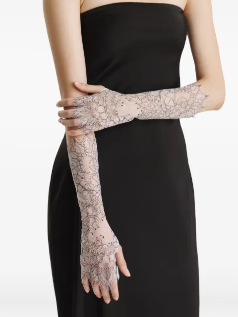 2310 STUDIO lace-detailed gloves White FF22