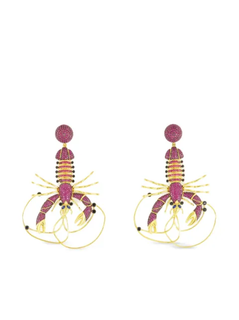Begüm Khan crystal-embellished lobster earrings Yellow BK09A0815000303