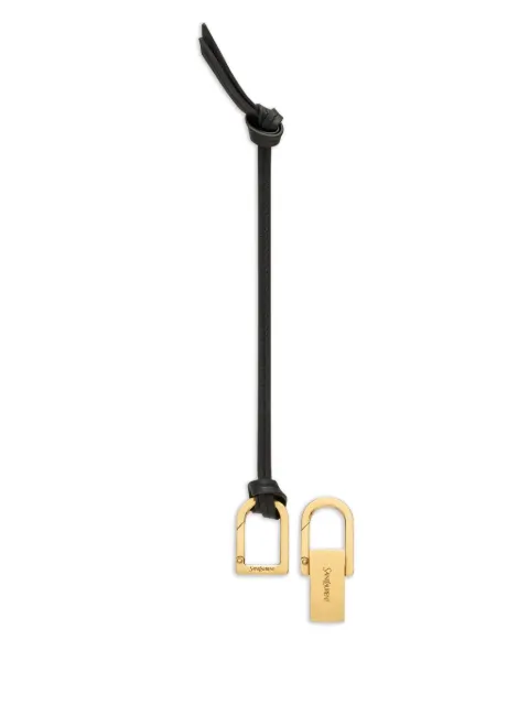 Saint Laurent Kiss Kiss leather keyring Black 819277AAEIJ
