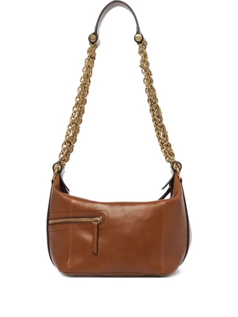 Chloé chain-trimmed leather bag Brown CHC25SS418N83