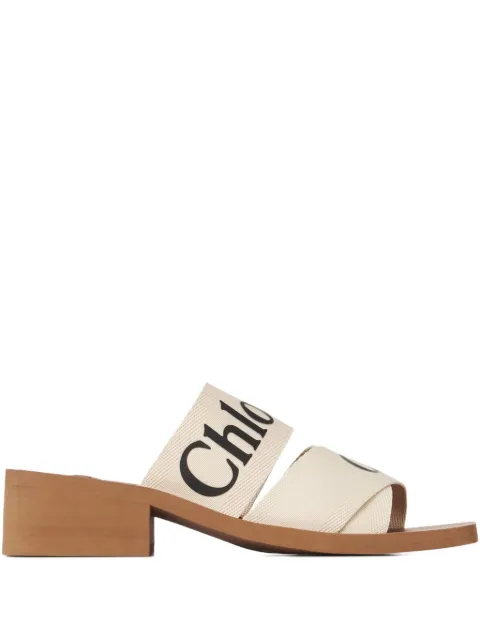 Chloé 45mm block-heel sandals White CHC22U550Z3