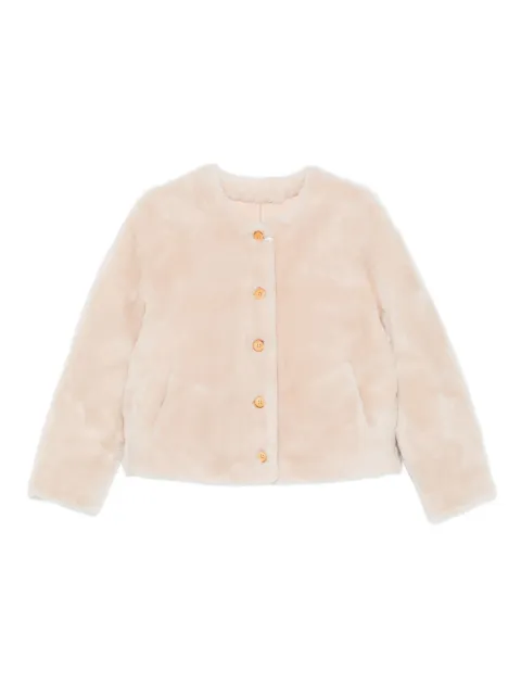 Liska button-front faux-fur jacket Neutrals 253217L